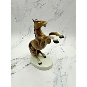 Gerold Porzellan Porcelain Rearing Stallion Horse 6" Bavaria West Germany
